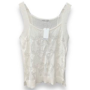 NEW 𝅺Kaily K White Lightweight Knit Tank Top Blouse Women’s Size Medium